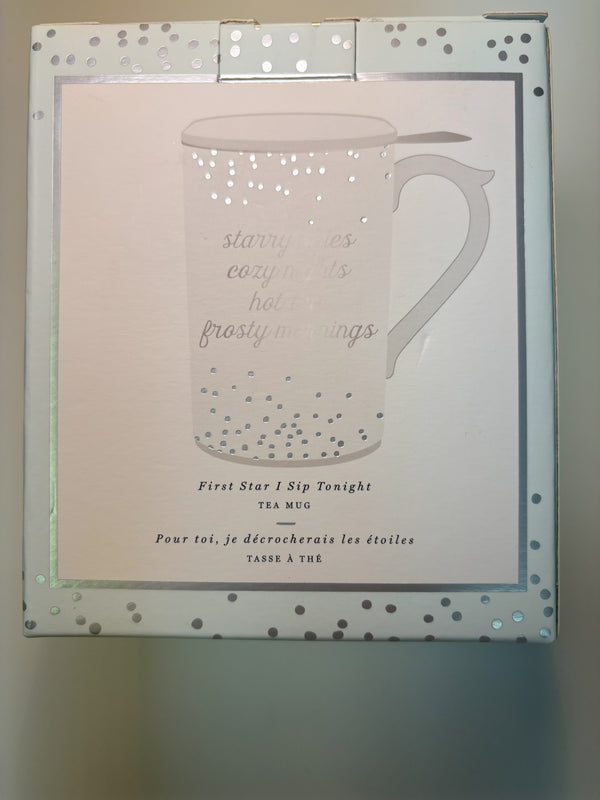10. Starry White Mug, Infuser & Lid