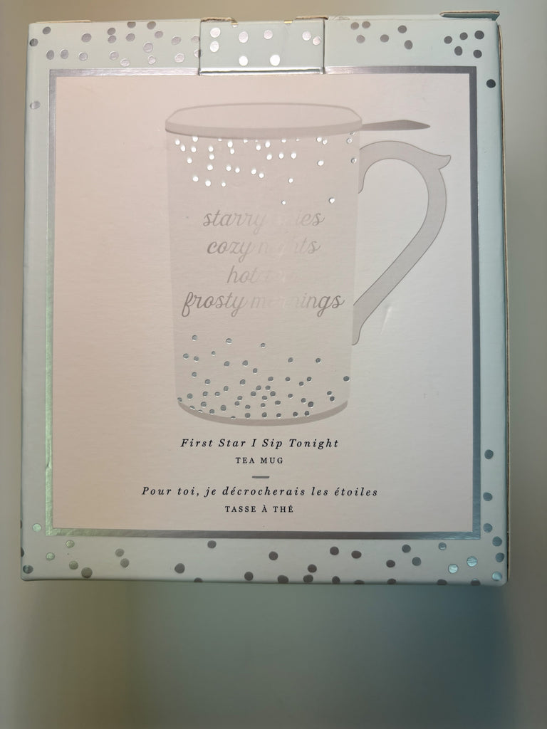 10. Starry White Mug, Infuser & Lid